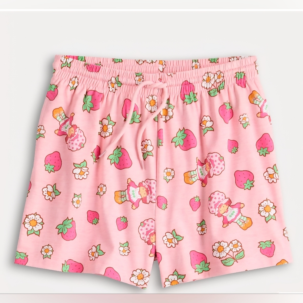 NWT! Strawberry Shortcake Print Lounge Shorts Size M Junior - Picture 5 of 7